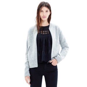 Madewell Grey Zip Bomber Cardigan